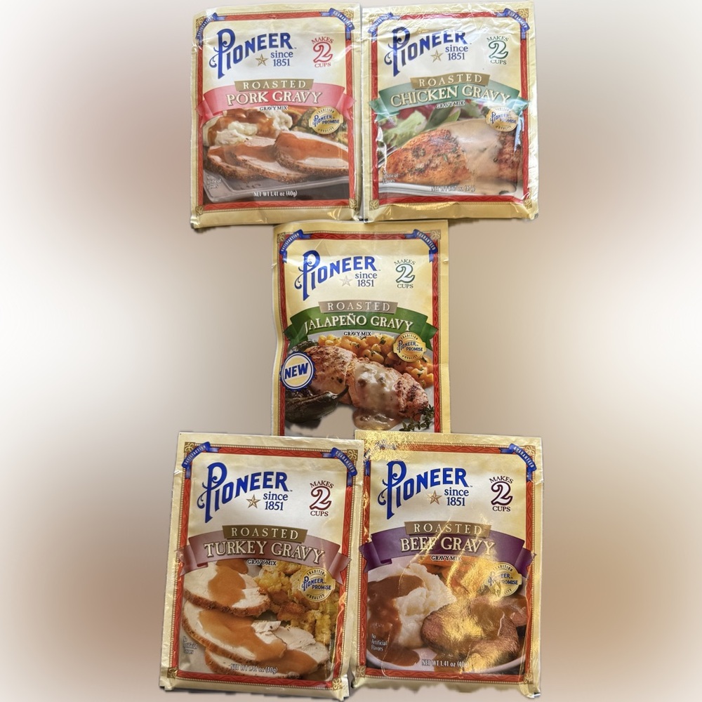 PIONEER Roasted Gravy Mix Package | Turkey | Pork | Beef | Jalapeño | Chicken